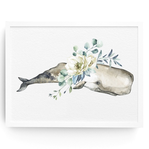 Other - Sperm Whale Watercolor Illustration Wall Art Print Unframed